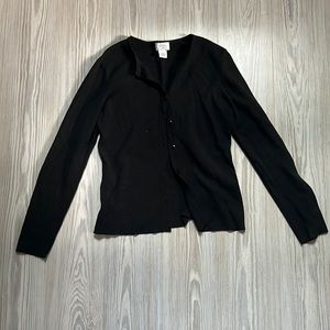 Women’s black button up sweater